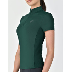 Polo a maniche corte Dublin traspirante con zip a 1/4 da donna Verde smeraldo scuro Polo a maniche corte Dublin traspirante con zip a 1/4 da donna Verde smeraldo scuro