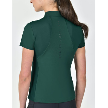 Polo a maniche corte Dublin traspirante con zip a 1/4 da donna Verde smeraldo scuro Polo a maniche corte Dublin traspirante con zip a 1/4 da donna Verde smeraldo scuro