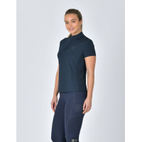 Polo a maniche corte Dublin traspirante con zip a 1/4 da donna Marina Blu marino