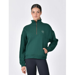 Maglia in pile Dublin da donna con zip 1/4 Verde smeraldo scuro