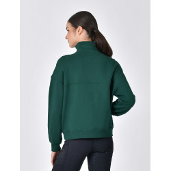 Maglia in pile Dublin da donna con zip 1/4 Verde smeraldo scuro