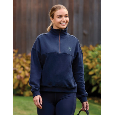 Maglia in pile Dublin da donna con zip 1/4 Marina Blu marino