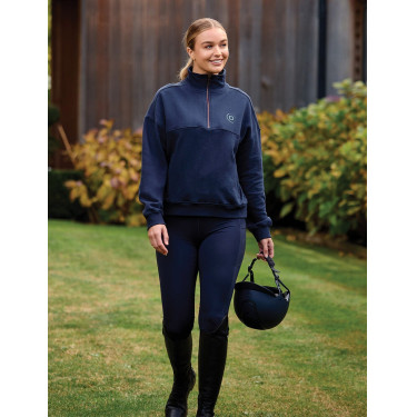 Maglia in pile Dublin da donna con zip 1/4 Marina Blu marino