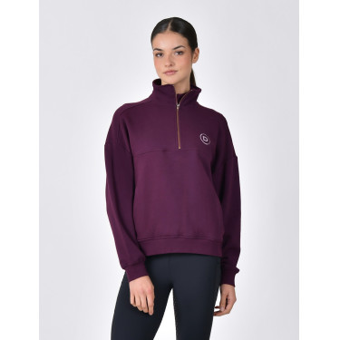 Maglia in pile Dublin da donna con zip 1/4 Viola porpora