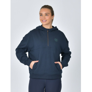 Felpa in pile Dublin da donna con cappuccio e zip 1/4 Marina Blu marino Felpa in pile Dublin da donna con cappuccio e zip 1/4 Marina Blu marino
