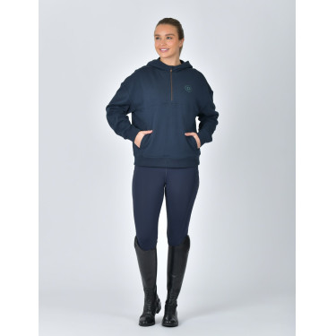 Felpa in pile Dublin da donna con cappuccio e zip 1/4 Marina Blu marino Felpa in pile Dublin da donna con cappuccio e zip 1/4 Marina Blu marino