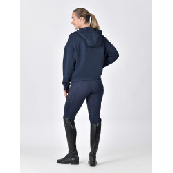 Felpa in pile Dublin da donna con cappuccio e zip 1/4 Marina Blu marino