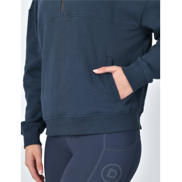 Felpa in pile Dublin da donna con cappuccio e zip 1/4 Marina Blu marino Felpa in pile Dublin da donna con cappuccio e zip 1/4 Marina Blu marino