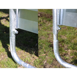 Rastrelliera quadrata con tetto Hobby Kerbl zincata 1,5 x 1,5 m 8 cavalli