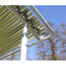 Rastrelliera quadrata con tetto Hobby Kerbl zincata 1,5 x 1,5 m 8 cavalli
