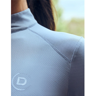Top da equitazione a maniche lunghe Dublin traspirante da donna Nebbia blu Top da equitazione a maniche lunghe Dublin traspirante da donna Nebbia blu