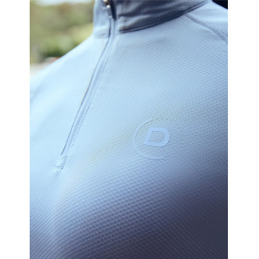 Top da equitazione a maniche lunghe Dublin traspirante da donna Nebbia blu Top da equitazione a maniche lunghe Dublin traspirante da donna Nebbia blu