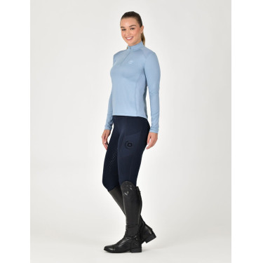 Top da equitazione a maniche lunghe Dublin traspirante da donna Nebbia blu Top da equitazione a maniche lunghe Dublin traspirante da donna Nebbia blu