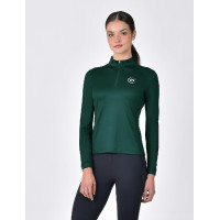 Top da equitazione a maniche lunghe Dublin traspirante da donna Verde smeraldo scuro Top da equitazione a maniche lunghe Dublin traspirante da donna Verde smeraldo scuro