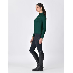 Top da equitazione a maniche lunghe Dublin traspirante da donna Verde smeraldo scuro Top da equitazione a maniche lunghe Dublin traspirante da donna Verde smeraldo scuro