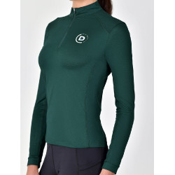 Top da equitazione a maniche lunghe Dublin traspirante da donna Verde smeraldo scuro Top da equitazione a maniche lunghe Dublin traspirante da donna Verde smeraldo scuro