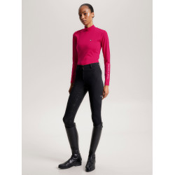 Base Layer Tommy Hilfiger Equestrian a maniche lunghe con collo per donna Ciliegia Base Layer Tommy Hilfiger Equestrian a maniche lunghe con collo per donna Ciliegia