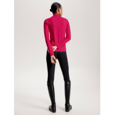 Base Layer Tommy Hilfiger Equestrian a maniche lunghe con collo per donna Ciliegia Base Layer Tommy Hilfiger Equestrian a maniche lunghe con collo per donna Ciliegia