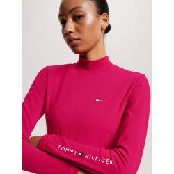 Base Layer Tommy Hilfiger Equestrian a maniche lunghe con collo per donna Ciliegia Base Layer Tommy Hilfiger Equestrian a maniche lunghe con collo per donna Ciliegia