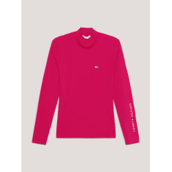 Base Layer Tommy Hilfiger Equestrian a maniche lunghe con collo per donna Ciliegia Base Layer Tommy Hilfiger Equestrian a maniche lunghe con collo per donna Ciliegia