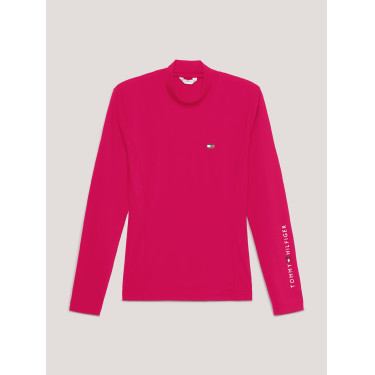 Base Layer Tommy Hilfiger Equestrian a maniche lunghe con collo per donna Ciliegia Base Layer Tommy Hilfiger Equestrian a maniche lunghe con collo per donna Ciliegia