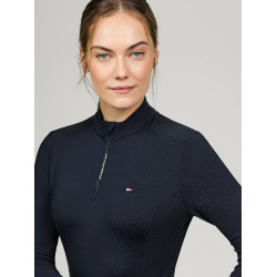 Base layer Tommy Hilfiger Equestrian Milo 1/4 zip donna Cielo del deserto Blu