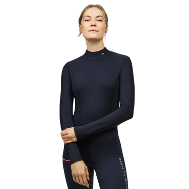 Maglia a collo alto Tommy Hilfiger Equestrian Ava da donna Cielo del deserto Blu Maglia a collo alto Tommy Hilfiger Equestrian Ava da donna Cielo del deserto Blu