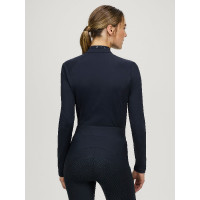 Polo invernale a maniche lunghe Tommy Hilfiger Equestrian 1/4 zip Beth donna Cielo del deserto Blu Polo invernale a maniche lunghe Tommy Hilfiger Equestrian 1/4 zip Beth donna Cielo del deserto Blu