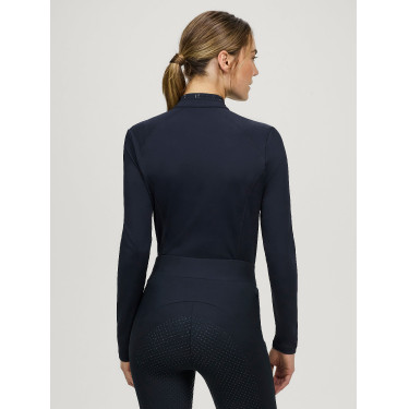 Polo invernale a maniche lunghe Tommy Hilfiger Equestrian 1/4 zip Beth donna Cielo del deserto Blu Polo invernale a maniche lunghe Tommy Hilfiger Equestrian 1/4 zip Beth donna Cielo del deserto Blu