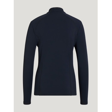 Polo invernale a maniche lunghe Tommy Hilfiger Equestrian 1/4 zip Beth donna Cielo del deserto Blu Polo invernale a maniche lunghe Tommy Hilfiger Equestrian 1/4 zip Beth donna Cielo del deserto Blu