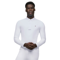 Polo da concorso a maniche lunghe Tommy Hilfiger Equestrian Eaton da uomo Bianco ottico Polo da concorso a maniche lunghe Tommy Hilfiger Equestrian Eaton da uomo Bianco ottico