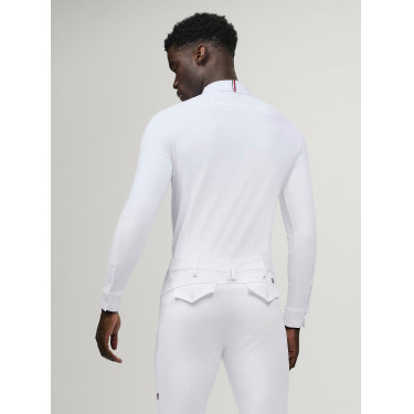 Polo da concorso a maniche lunghe Tommy Hilfiger Equestrian Eaton da uomo Bianco ottico Polo da concorso a maniche lunghe Tommy Hilfiger Equestrian Eaton da uomo Bianco ottico
