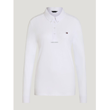 Polo da concorso a maniche lunghe Tommy Hilfiger Equestrian Eaton da uomo Bianco ottico Polo da concorso a maniche lunghe Tommy Hilfiger Equestrian Eaton da uomo Bianco ottico