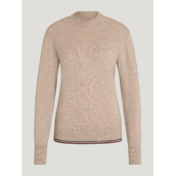 Maglione in cashmere Tommy Hilfiger Equestrian Ellery donna Talpa Marrone