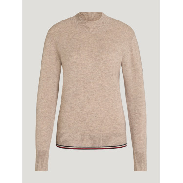 Maglione in cashmere Tommy Hilfiger Equestrian Ellery donna Talpa Marrone