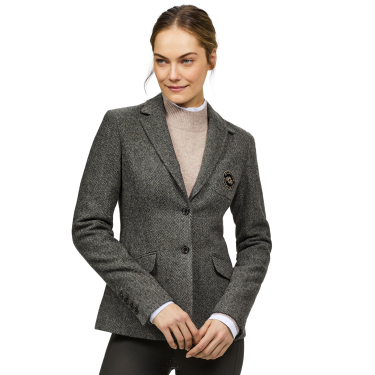 Blazer Tommy Hilfiger Equestrian Albany in tweed da donna Grigio mélange