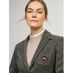 Blazer Tommy Hilfiger Equestrian Albany in tweed da donna Grigio mélange