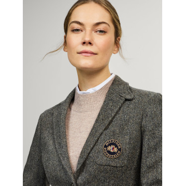 Blazer Tommy Hilfiger Equestrian Albany in tweed da donna Grigio mélange