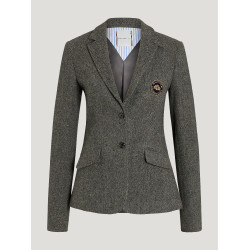 Blazer Tommy Hilfiger Equestrian Albany in tweed da donna Grigio mélange