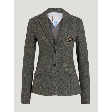Blazer Tommy Hilfiger Equestrian Albany in tweed da donna Grigio mélange