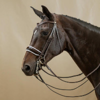 Briglia Working di Dy'on Capezzina Larga Lucida Fodera Bianca Marrone