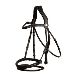 Briglia con capezzina combinata Dy'on in morbida pelle Nero