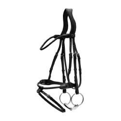 Briglia con capezzina combinata Dy’on intrecciata rotonda Nero