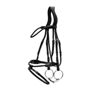 Briglia con capezzina combinata Dy’on intrecciata rotonda Nero