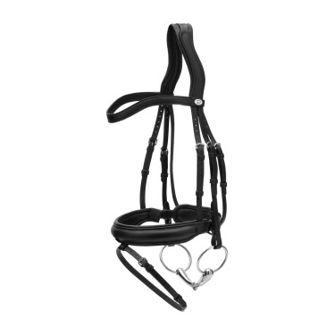 Briglia con capezzina media in morbida pelle Dy'on Nero