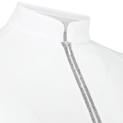 Camicia da concorso Kentucky Classic da donna con zip glitterata a maniche corte Bianco Camicia da concorso Kentucky Classic da donna con zip glitterata a maniche corte Bianco