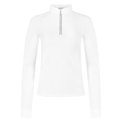 Camicia da concorso Kentucky Classic da donna con zip glitter a maniche lunghe Bianco Camicia da concorso Kentucky Classic da donna con zip glitter a maniche lunghe Bianco
