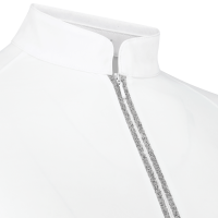 Camicia da concorso Kentucky Classic da donna con zip glitter a maniche lunghe Bianco Camicia da concorso Kentucky Classic da donna con zip glitter a maniche lunghe Bianco