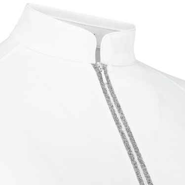 Camicia da concorso Kentucky Classic da donna con zip glitter a maniche lunghe Bianco Camicia da concorso Kentucky Classic da donna con zip glitter a maniche lunghe Bianco
