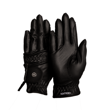 Guanti da equitazione Kentucky con Grip Nero